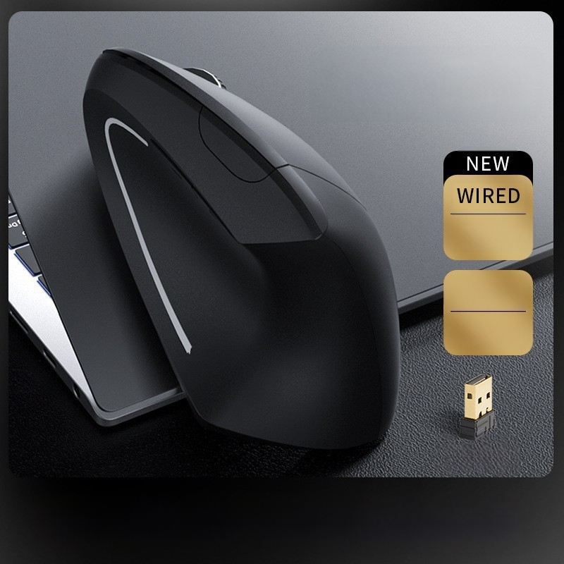 „Spot Wholesale“ ergonomiška įkrovimo belaidė vertikali pelė, kūrybinga vertikali kairės ir dešinės rankos rankena, 2,4 g pelė