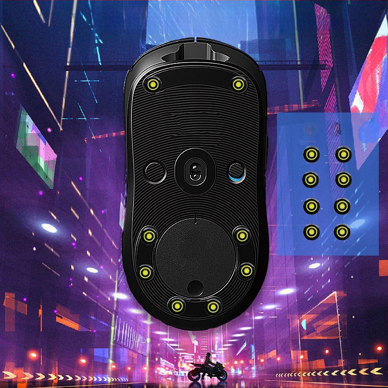 Universaalne väikese täpiga klaasist jalakleebis e-spordi mänguhiire ülisile asendusjalapatjale