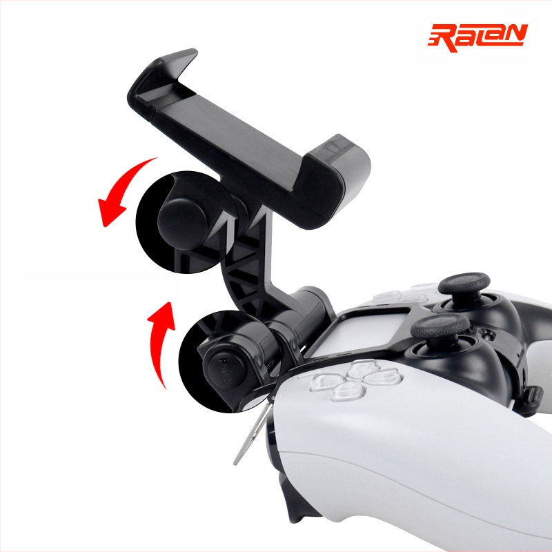 Jauns PS5 spēļu kontroliera klipsis PS5 mobilā tālruņa turētājam ar divkāršu regulējamu leņķi P5 metāla ievelkamu klipsi