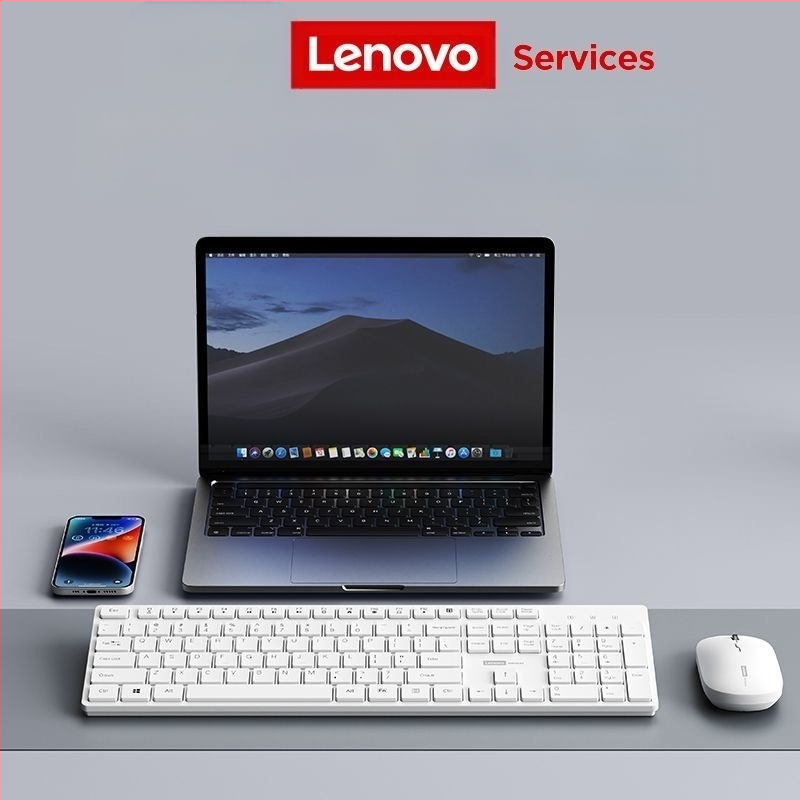 Lenovo Kn220 juhtmevaba klaviatuuri ja hiire komplekt, õhuke šokolaadivärvi klahvistikuga sülearvuti lauaarvuti 2,4 g