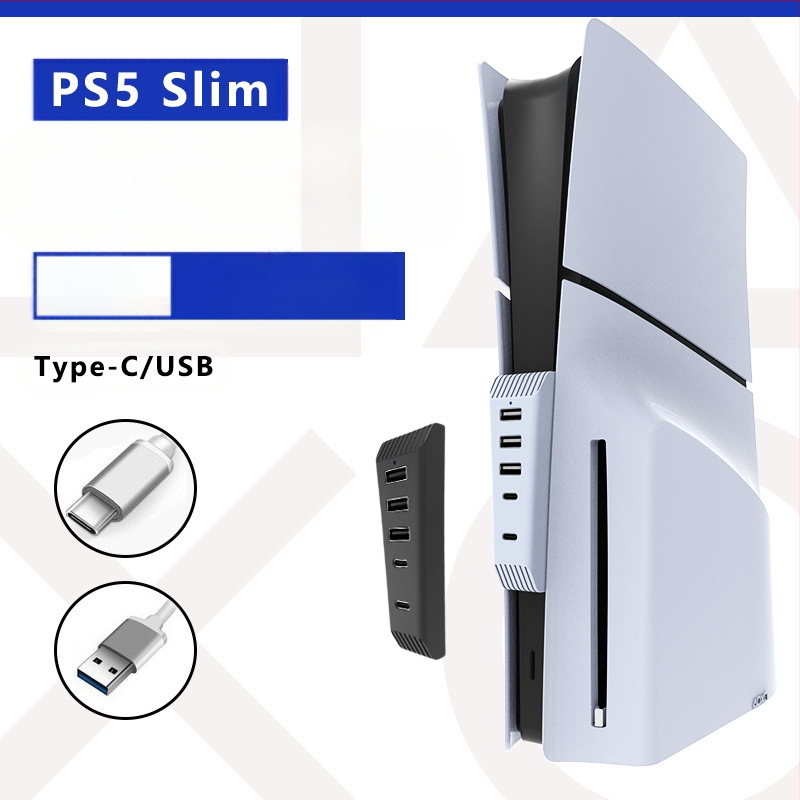 Alkalmas PS5 Slim Host Hub nagysebességű átviteli bővítőhöz, PS5Slim Host 5 az 1-ben Hub átalakítóhoz