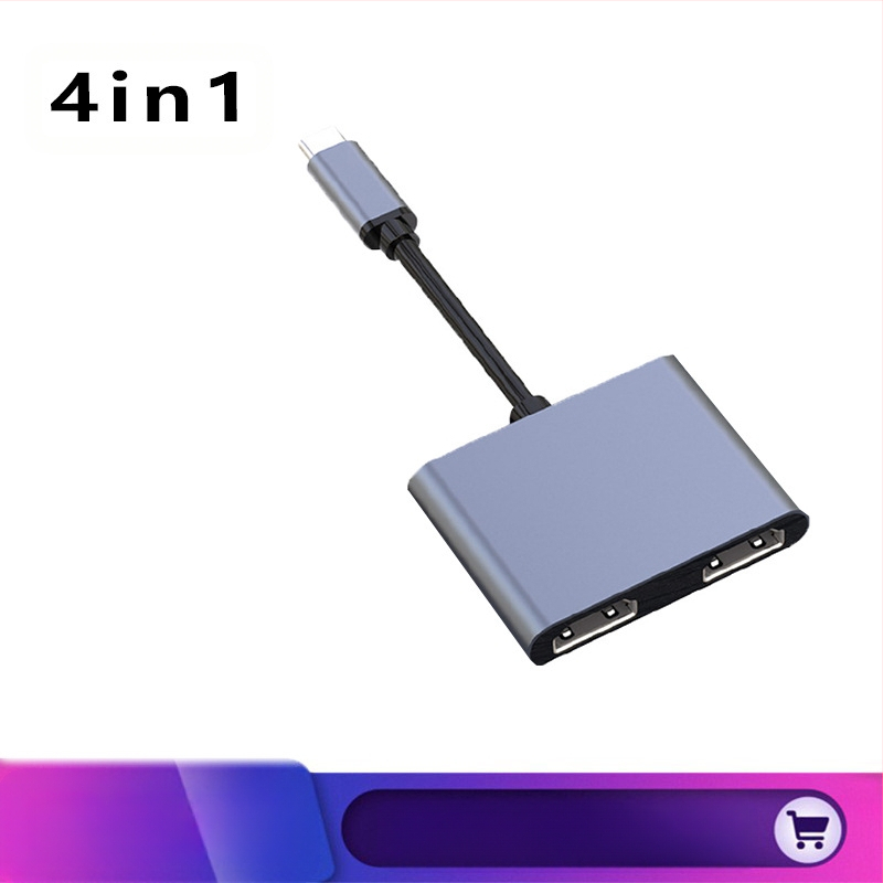 Jauns C tipa uz divkāršu HDMI pārveidotājs, C tipa uz HDTV * 2 + USB + Pd HD 4K