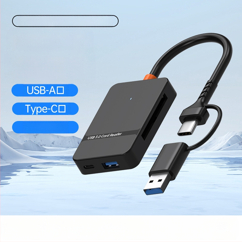 Uus USB3.0/TYPE-C kaks-ühes SD/TF/CF/MS neljakaardilugeja – multifunktsionaalne kiire kaardilugeja