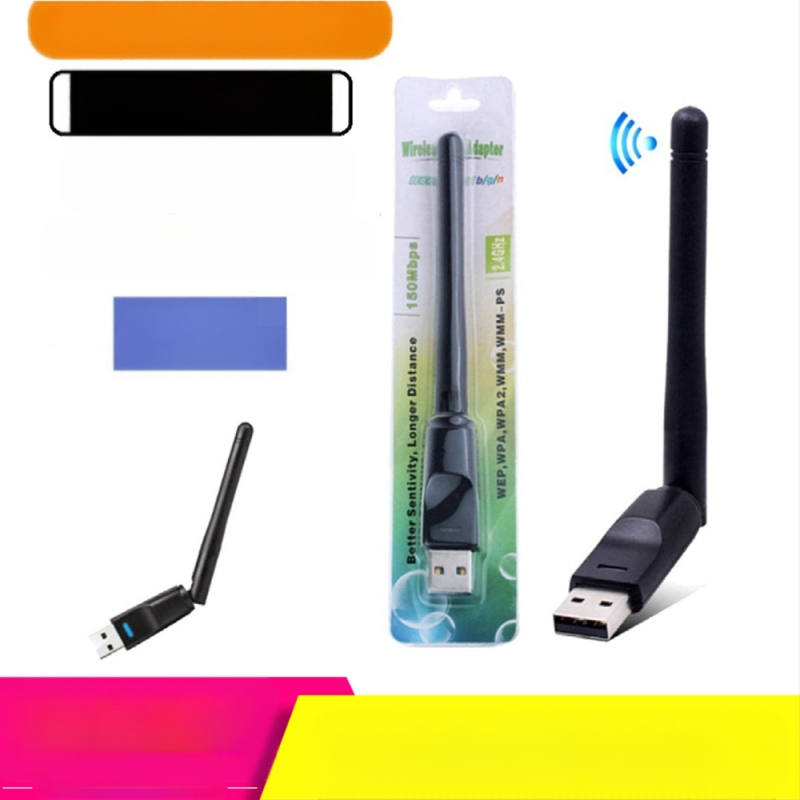 RT8188 Mini USB bezvadu tīkla karte Wifi bezvadu raidītājs 2Db dators 150m uztveroša maza tīkla karte 7601
