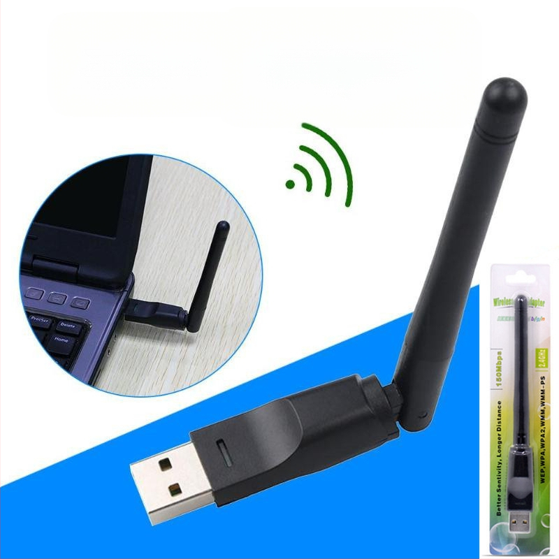 RT8188 Mini USB bezvadu tīkla karte Wifi bezvadu raidītājs 2Db dators 150m uztveroša maza tīkla karte 7601