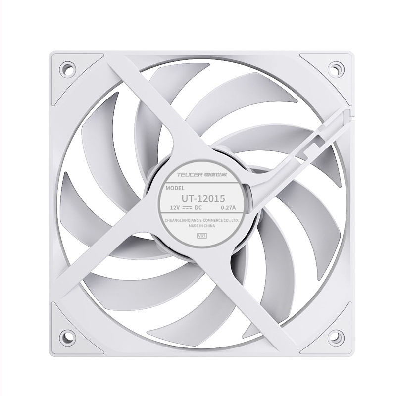 Teucer 12015 õhuke ventilaator lauaarvuti šassiiventilaator must 15 mm paksune temperatuuri reguleerimisega vaikne protsessori radiaator