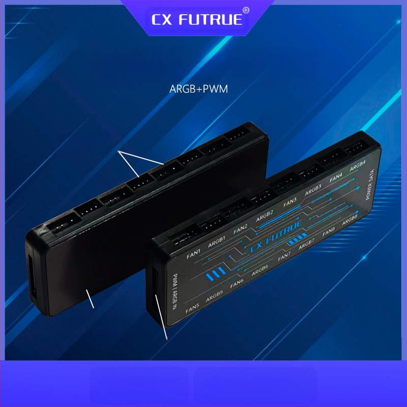 Tehase otsemüük Argb šassii ventilaatori jaotur One-To-Eight Divine Light Synchronization lauaarvuti hostventilaatori kontroller