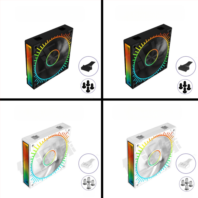 Uus päikesejumala traadita splaissingu prisma 4 jumalavalgusega sünkroonne ARGB šassii merevaatega ruumijahutusventilaator 12cm