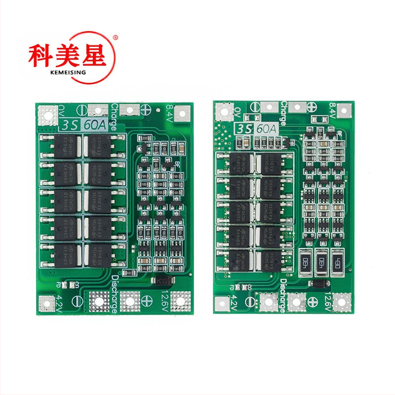 3 stringi 11,1 V 12,6 V 18650 liitiumaku kaitseplaati ekvalaiserriba täiustatud 60 A voolujaotusega pordiga