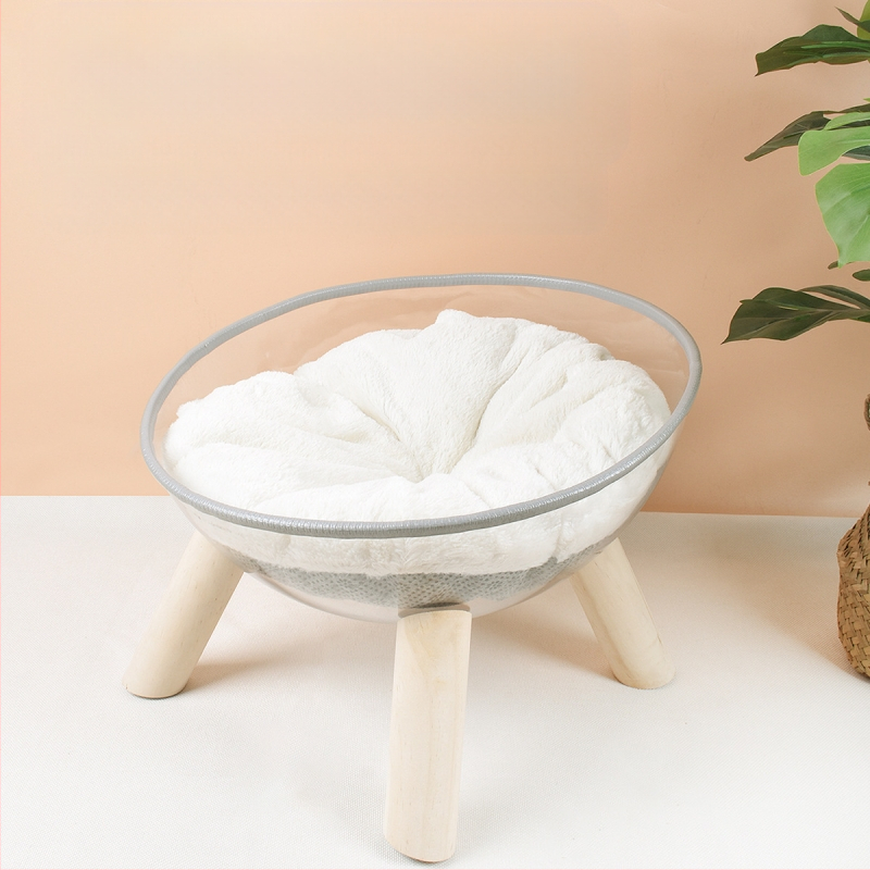 Macska átlátszó térkapszula macskafészek macska mászóka tömörfa PET macskaház gömb alakú fa macska szülőszoba minden évszakban