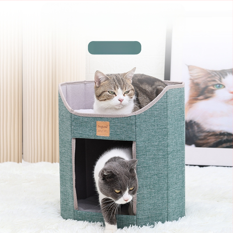 Kućni ljubimci, mačje gnijezdo, dvoslojno, sklopivo, višeslojno, ploča za mačje kandže, trodimenzionalno mačje gnijezdo za četiri godišnja doba, otporno na mrlje i izdržljivo mačje gnijezdo