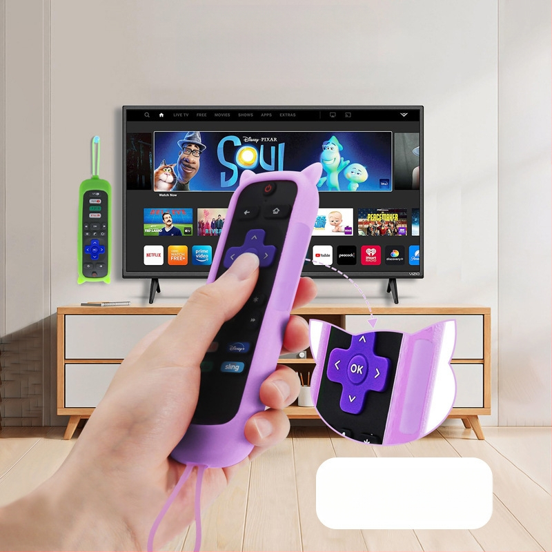 Plahvatused Roku seeria universaalne silikoonist kaugjuhtimispuldi kate kassikõrvadele, helendav, kukkumiskindel kaugjuhtimispuldi kate