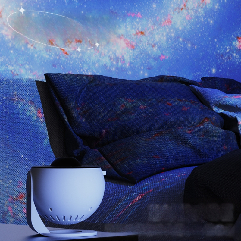 Galaktika teravustamise projektsioonilamp pakub 13 komplekti kõrglahutusega filmi magamistoa projektsioonilampe, mis kingituseks on atmosfääri tähistaevas.