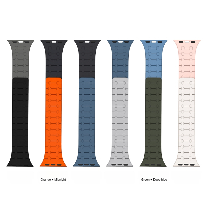 Apple Watchi rihma magnetiline Iwach8/9 silikoonmagnetiline Apple Watch 8/9 klassikaline kahevärviline rihm