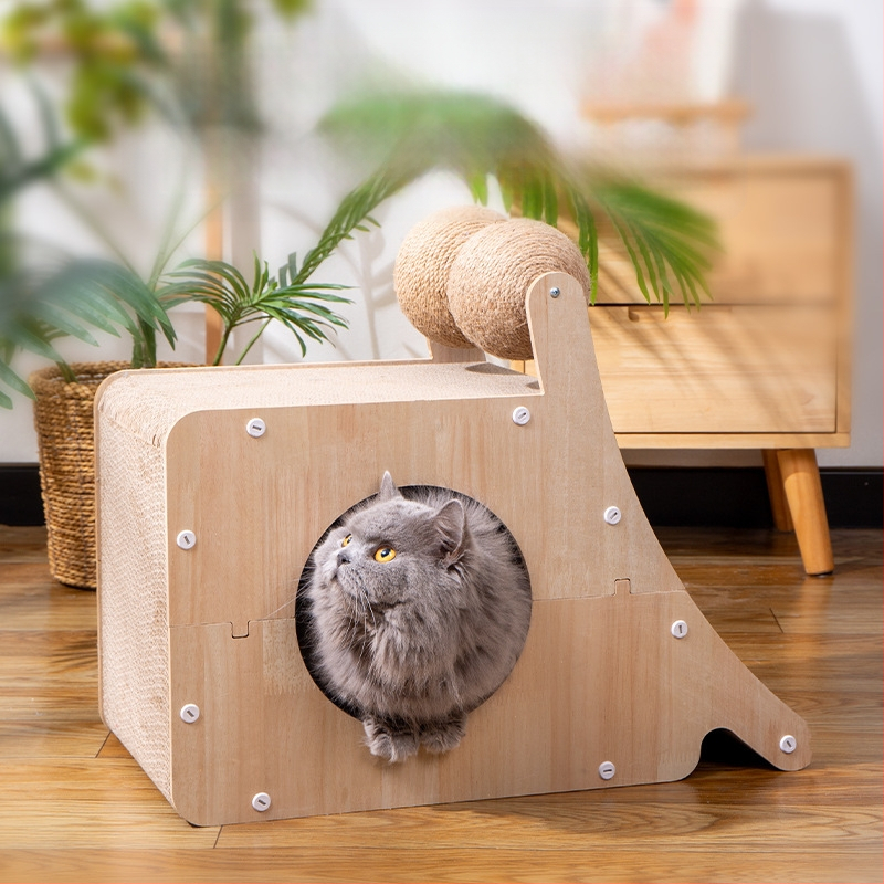 Macskafészek integrált függőleges szizálgolyó kopásálló karcálló kisállat-kellékek macskajáték