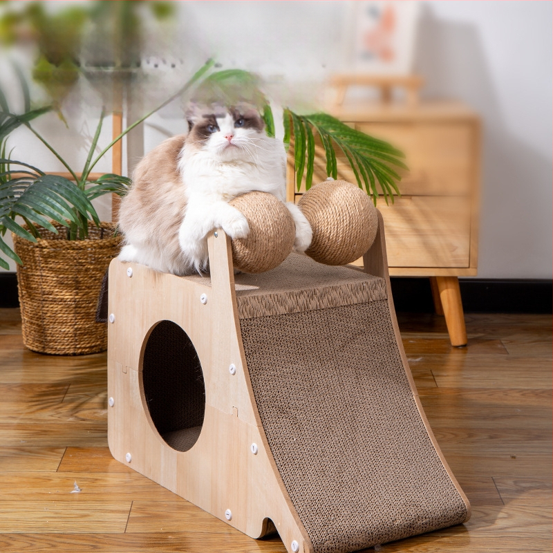 Macskafészek integrált függőleges szizálgolyó kopásálló karcálló kisállat-kellékek macskajáték