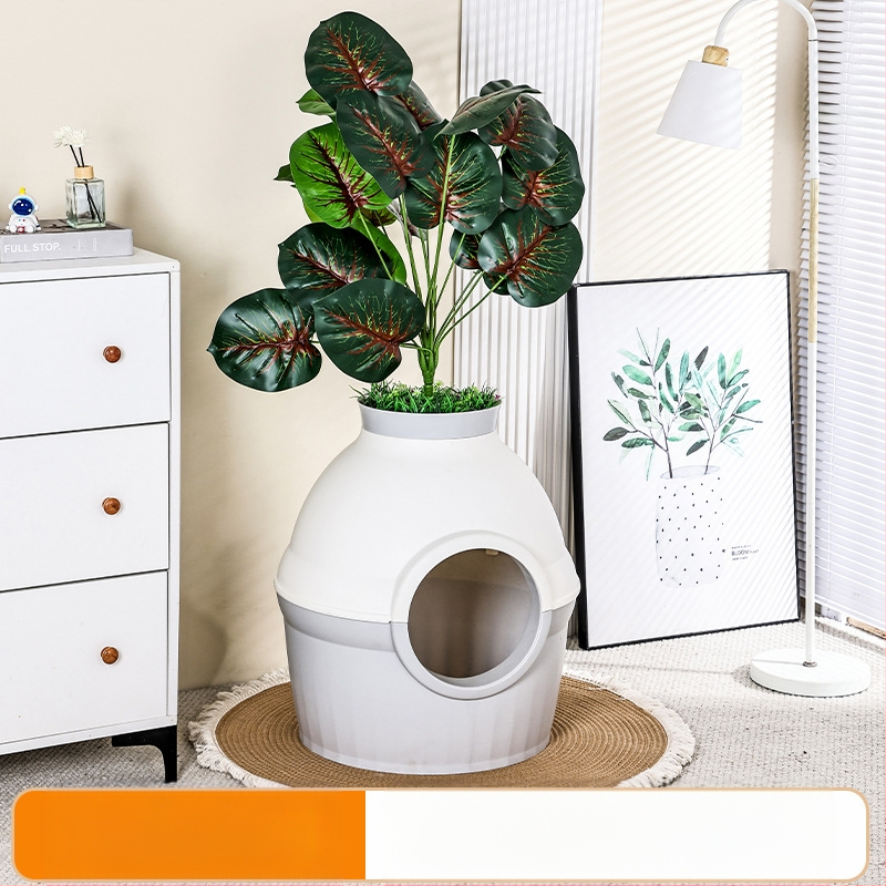 Amazon Pet Cat Nest kutija za pijesak za mačke zatvorena zelena biljka ekstra velika vila za mačke protiv prskanja neutralna za sva godišnja doba