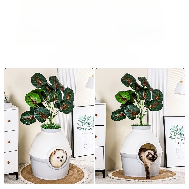 Amazon Pet Cat Nest kutija za pijesak za mačke zatvorena zelena biljka ekstra velika vila za mačke protiv prskanja neutralna za sva godišnja doba