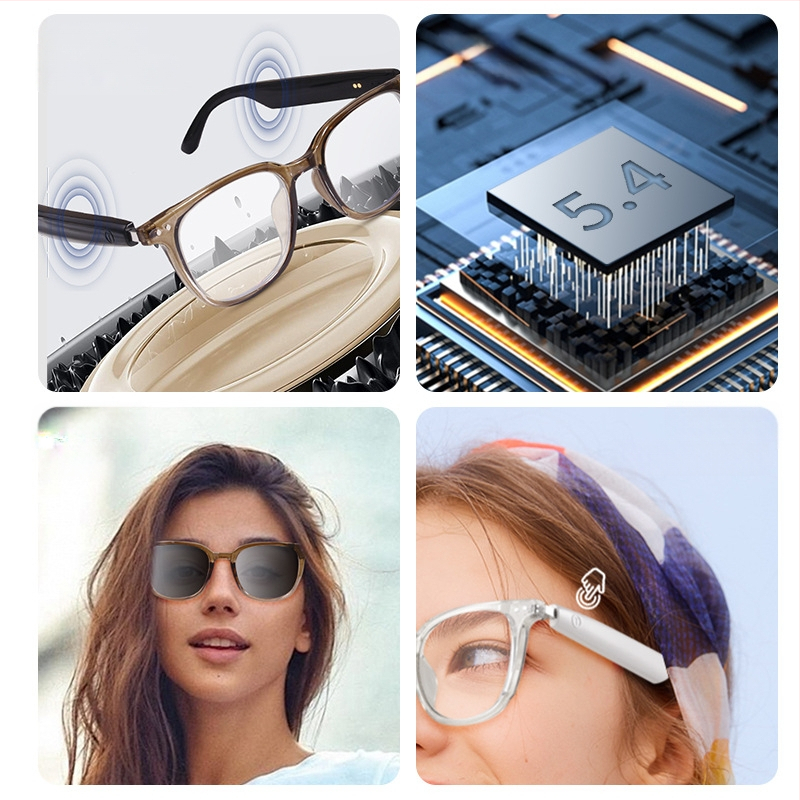 Piiriülesed nutikad Bluetooth-prillid, päikeseprillid, polariseeritud, UV-kaitsega, sinise valguse eest kaitsvad, läbipaistvad läätsed muusika kuulamiseks ja helistamiseks, Gs-07