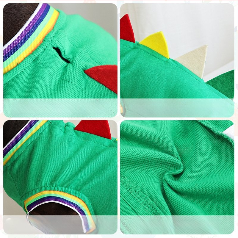 Határokon átnyúló dinoszaurusz kutyáknak való négylábú ruházat, különleges ruházat tacskóknak, aranyos dinoszaurusz alakú tavaszi és nyári új kisállatruházat