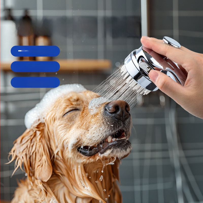 Zuhanyfej kisállatoknak, kutyáknak és macskáknak, masszázs, súrolás, nyomás alatt lévő fej, buborékoltató