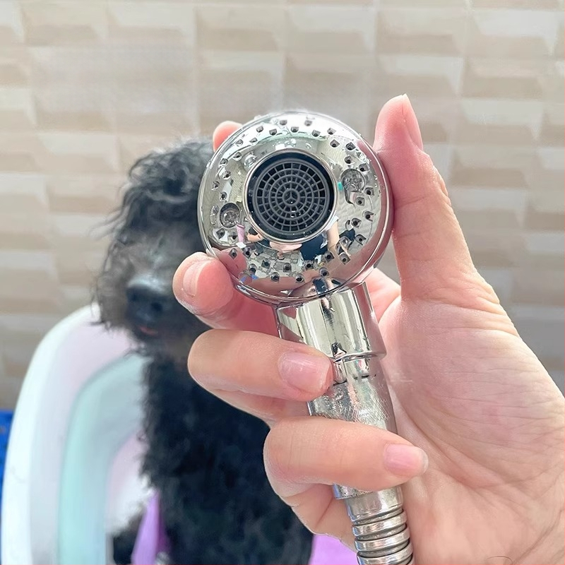 Zuhanyfej kisállatoknak, kutyáknak és macskáknak, masszázs, súrolás, nyomás alatt lévő fej, buborékoltató