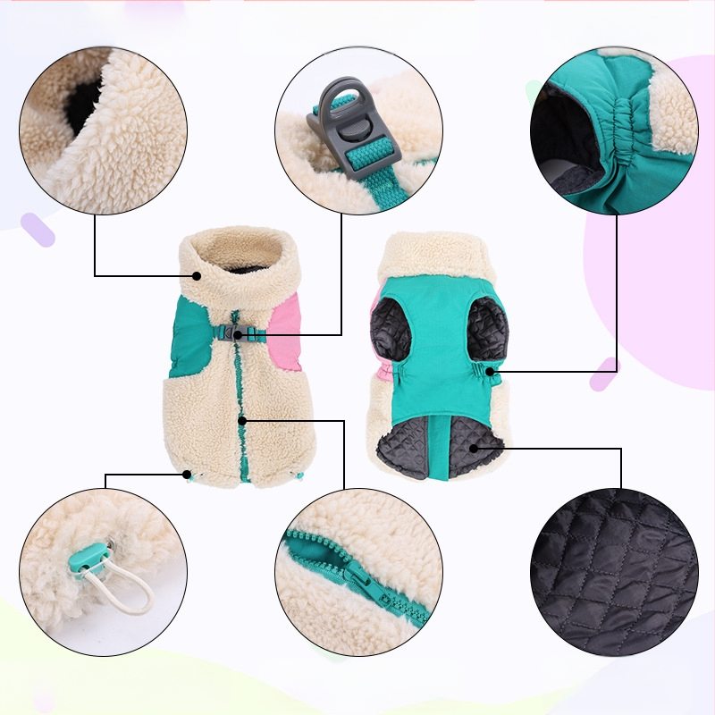 Zimska odjeća za kućne ljubimce, topli i vjetrootporni prsluk od janjeće kože, odjeća za male, srednje i velike pse