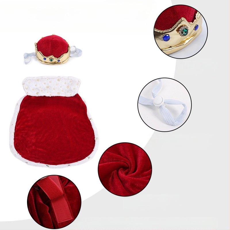 Uus halloweeni koerakuningas armas ülikond pühade lemmiklooma fotoga reguleeritav takjapaelaga kostüüm