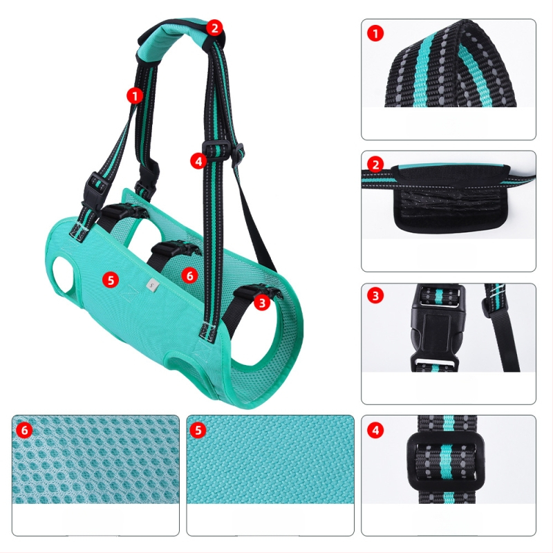 Amazoni uus lemmikloomade abivöö eakatele koertele, puuetega koertele, rehabilitatsioonireisidele, rindkere ja selja reguleeritava veojõuköie hulgimüügile