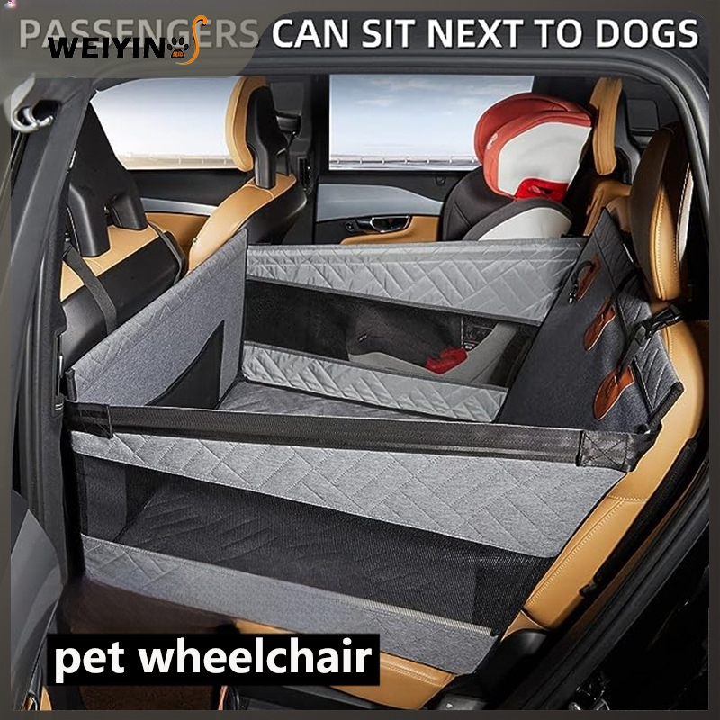 Kisállatszállító kosár autó hátsó kutyaszőnyeg, merevített aljú, hálóval, kék, vízálló, szennyeződésmentes kisállatszőnyeg