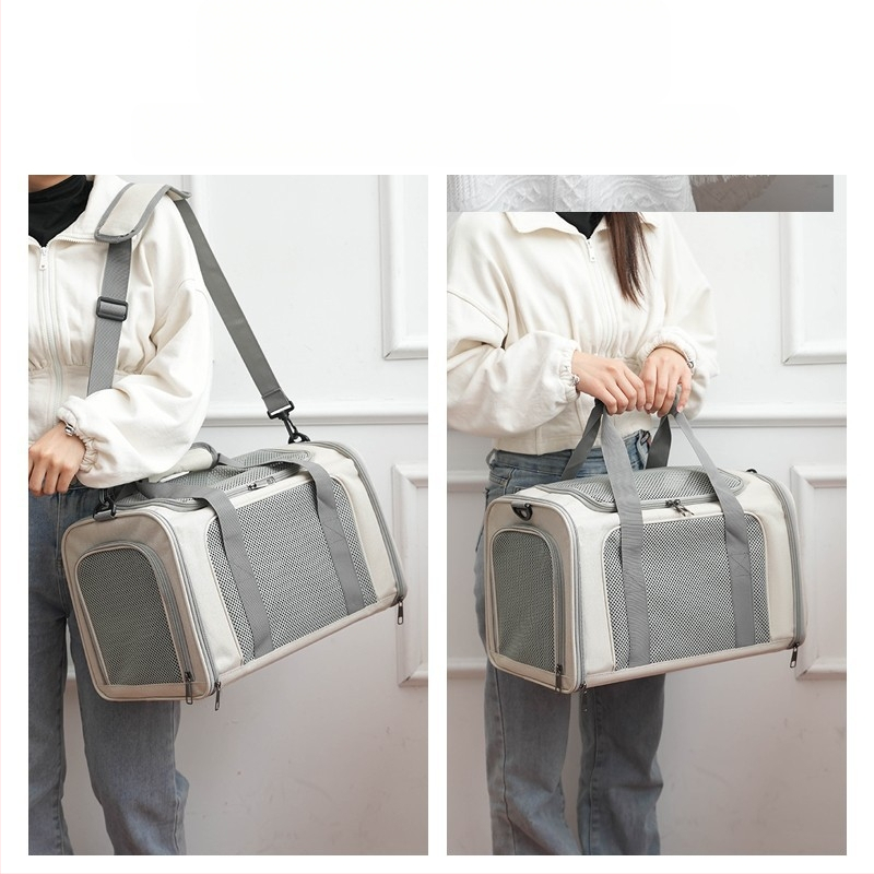 Macskatáska Kimenő hordozható nagy kapacitású lélegző macskaketrec autóba macskaketrec kutyatáska hordozható keresztpántos összecsukható kisállattáska