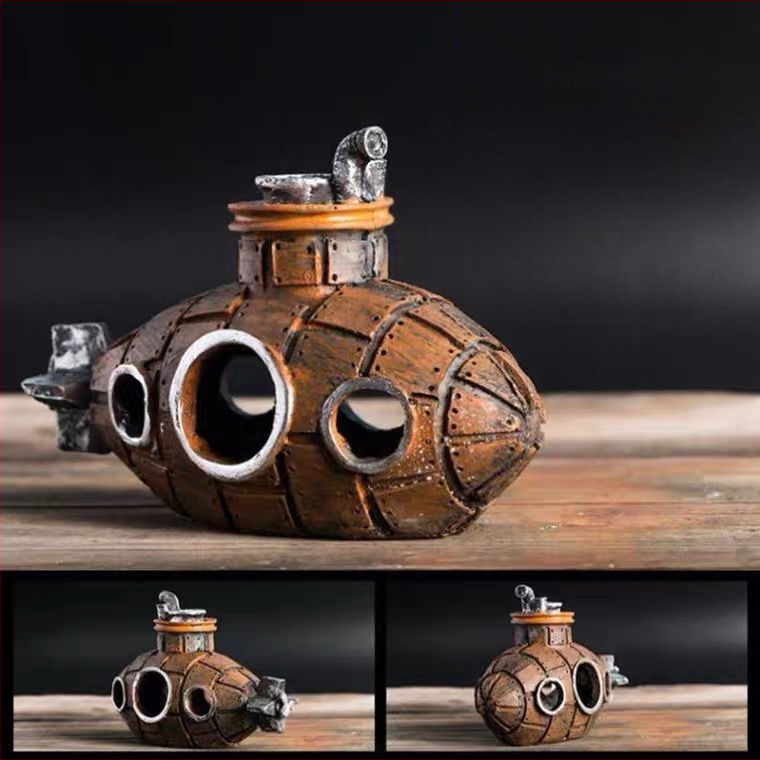 Akvárium Kis Halas Menőház Gyanta Dekorációk Díszek Akvárium Tájkép Szimuláció Tengeralattjáró Díszek Akvárium Kellékek