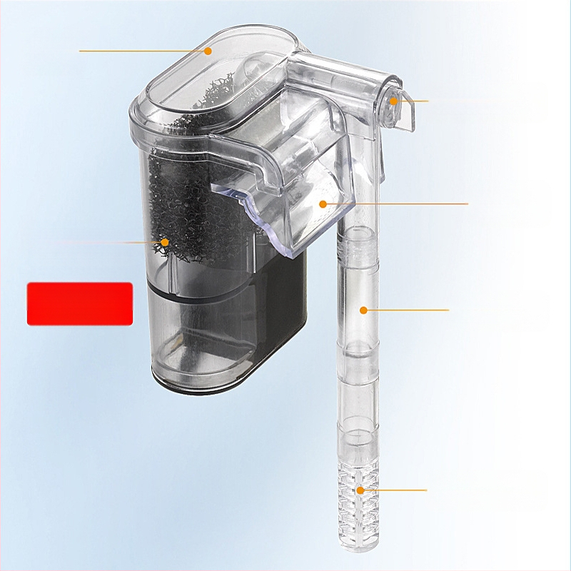 Akvariumo filtras, mažas krioklio filtras, aeratorius, akvariumo prie sienos montuojamas filtro siurblys, nutildytas, išorinis, pakabinamas, reguliuojamas