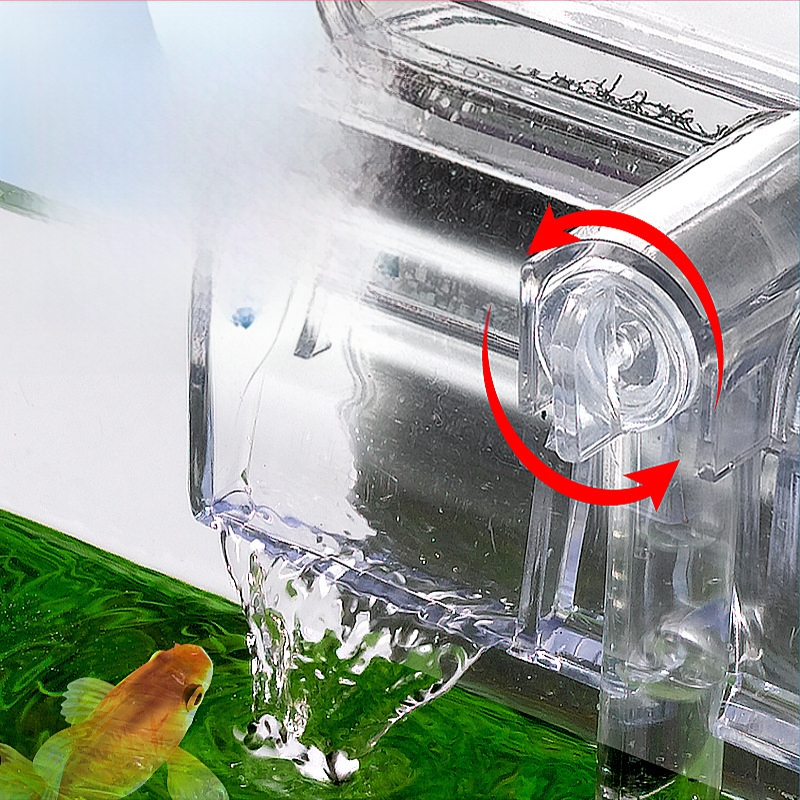 Akvariumo filtras, mažas krioklio filtras, aeratorius, akvariumo prie sienos montuojamas filtro siurblys, nutildytas, išorinis, pakabinamas, reguliuojamas