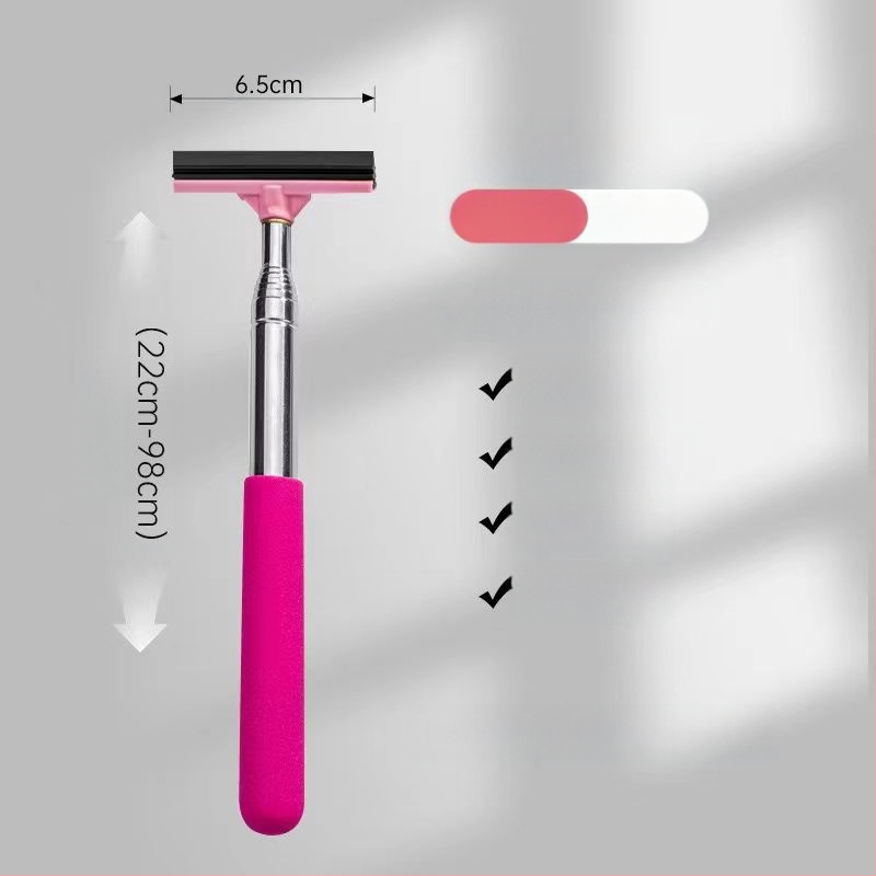 Automobilio galinio vaizdo veidrodėlio valytuvas iš nerūdijančio plieno priekinio stiklo valytuvas, ištraukiamas nešiojamas valytuvas, langų valytuvų valymas