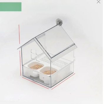 Papagoi söögikast katusele, päikeseline, must, fööniks, pojeng, lindude läbipaistev veesöögikast, kergesti puhastatav, B