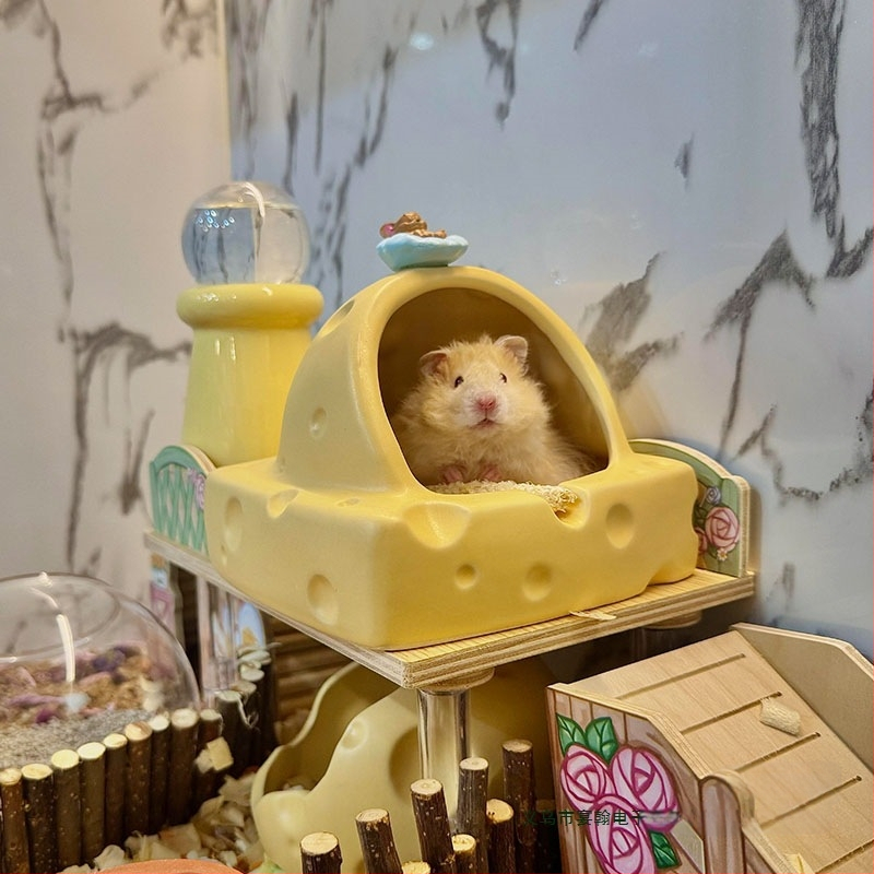 Hamsteripesa 2025. aasta suvine uus mudel Kuldse Karu jahutusmaja Jahutav keraamiline jäätunne Lihtne puhastada Ümarad nurgad Lemmikloomadele pole muhke