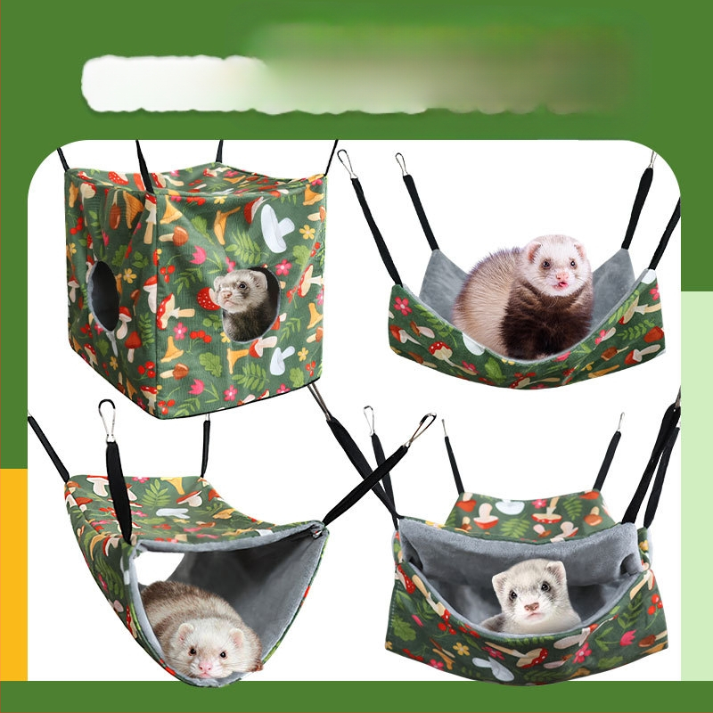 „Amazon“ jūrų kiaulytės guolis, medaus maišelis, šeškas, voverė, burundukas, pavasarinis/vasarinis hamakas, pakabinamas augintinis, keturių dalių rinkinys