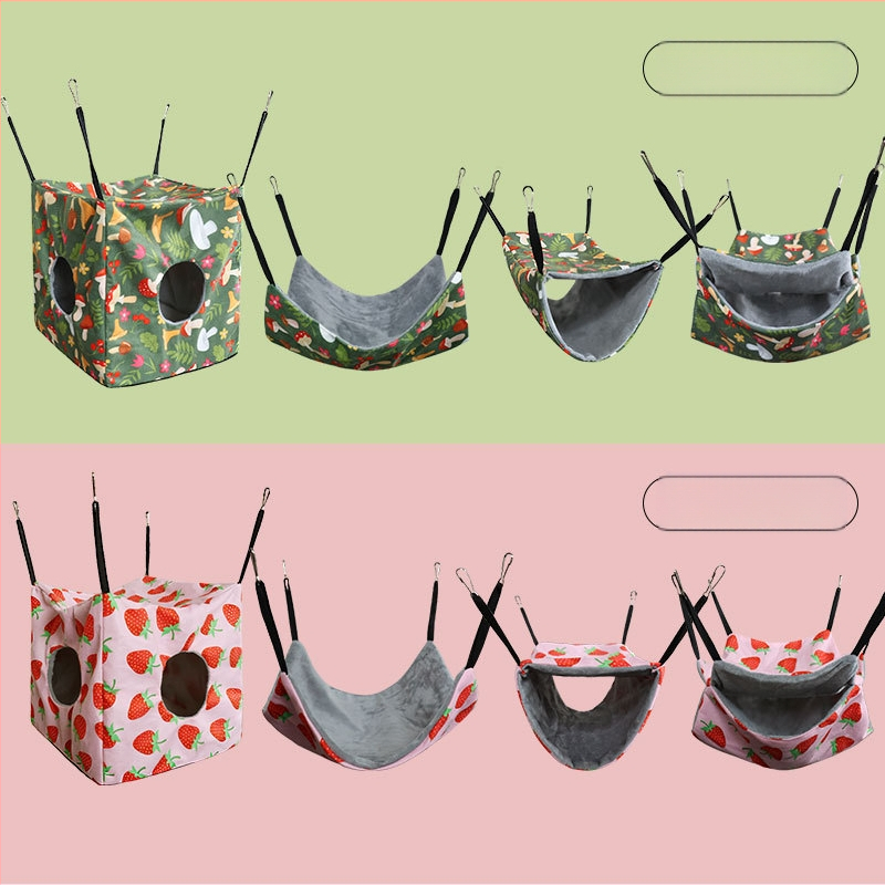 „Amazon“ jūrų kiaulytės guolis, medaus maišelis, šeškas, voverė, burundukas, pavasarinis/vasarinis hamakas, pakabinamas augintinis, keturių dalių rinkinys