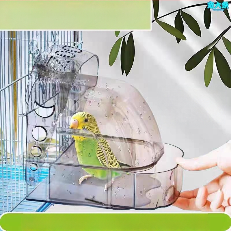 Tangrui papagáj fürdőkád, szökésgátló fürdőkád, tigrisbőr, fekete, főnix, magas, átlátszó, külső, panorámás, madárfürdőszoba