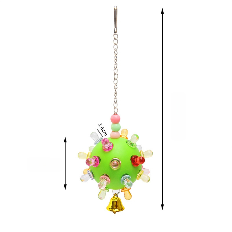 Papagoi noka jahvatav ja näriv mängupall igavuse leevendamiseks ja ventilatsiooniks, närimismänguasi väikestele ja keskmise suurusega papagoidele, intellektuaalne mänguasi, linnupuuri kaunistus