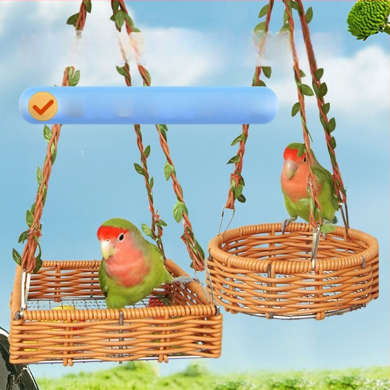 Paukščio lizdo imitacijos hamakas su pakabinamu krepšeliu, vasarinis, kvėpuojantis, lengvai valomas, retro stiliaus papūgos lizdas, miego lizdas, tiesioginis pristatymas
