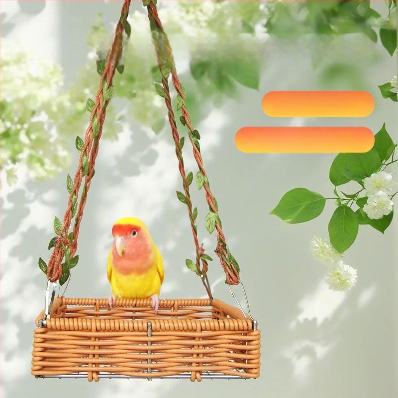 Paukščio lizdo imitacijos hamakas su pakabinamu krepšeliu, vasarinis, kvėpuojantis, lengvai valomas, retro stiliaus papūgos lizdas, miego lizdas, tiesioginis pristatymas