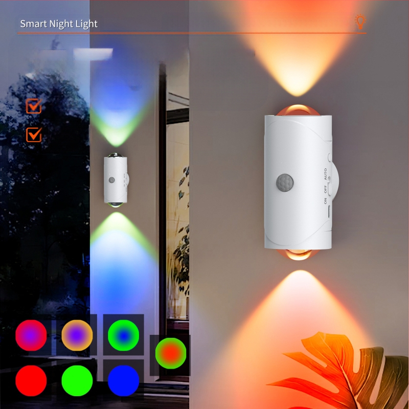 Piiriülesed uued tooted intelligentne juhtimine värviline gradientatmosfääri öövalgus inimkeha induktsioonlamp pikk vastupidavus