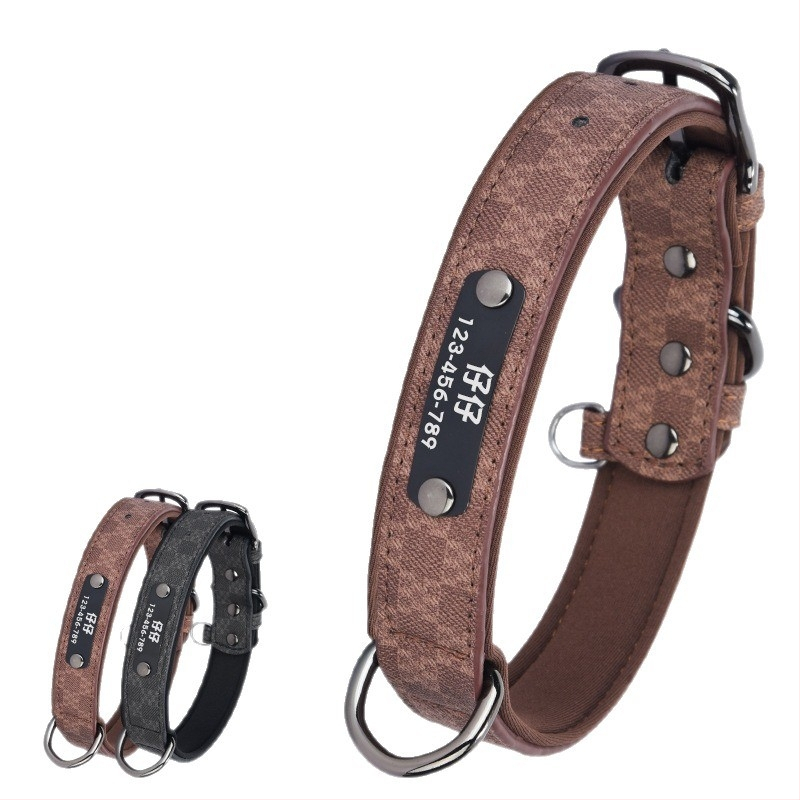 Határokon átnyúló kutyanyakörv, pamut, gravírozható, retró, elveszettnek ellenálló, nagy, közepes és kis méretű kutyanyakörv