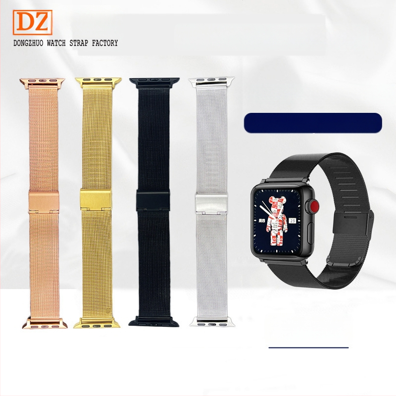 Alkalmas Dw rozsdamentes acél Huawei Gt 5m Lan尼斯 hálós szíj Apple iWatch egy-/dupla csattal 04 vonalas óraszíjhoz