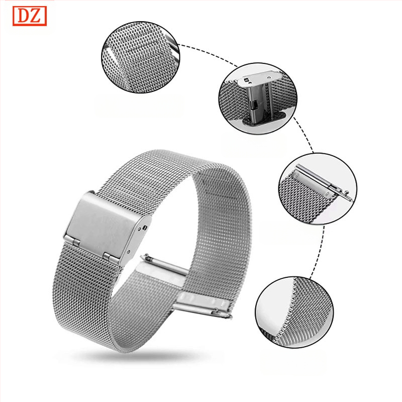 Alkalmas Dw rozsdamentes acél Huawei Gt 5m Lan尼斯 hálós szíj Apple iWatch egy-/dupla csattal 04 vonalas óraszíjhoz