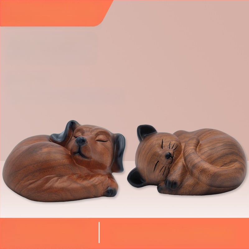 Gyanta Macskák és Kutyák Curns Díszek Fa Utánzat Textúra Baromfi Állatmodell Kisállat Temetési Díszek