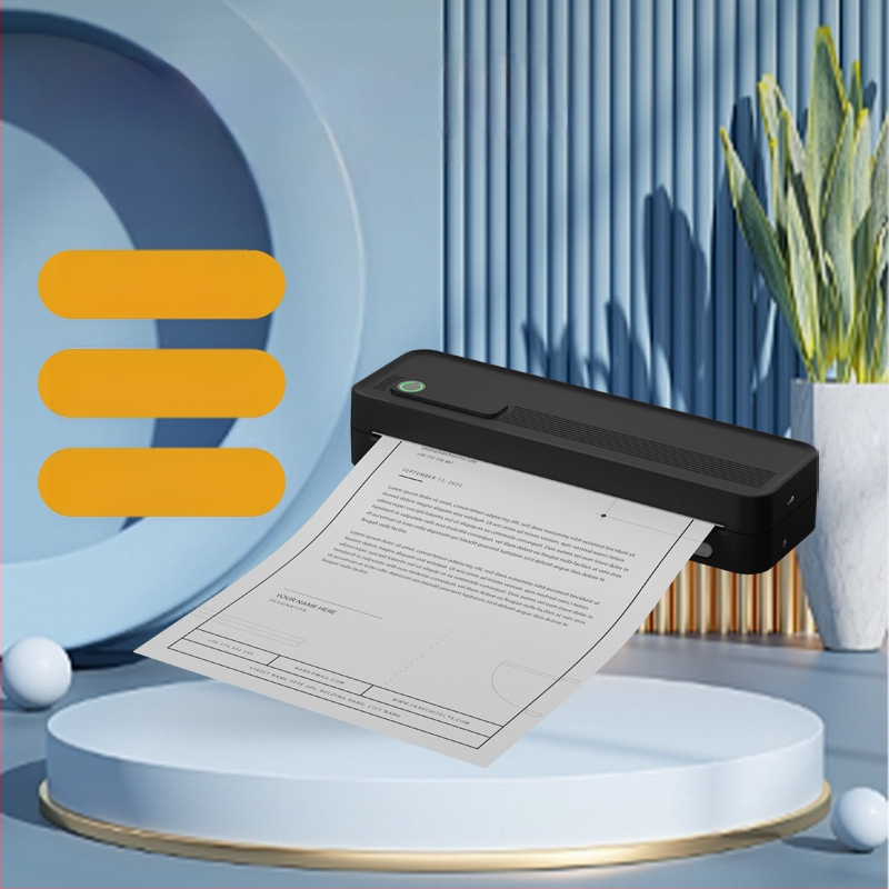 A4-printer koduseks kasutamiseks Väike traadita Bluetooth-kaasaskantav pihuarvuti A4 tindivaba termoprinter koduseks kasutamiseks Ühendatud mobiiltelefoniga