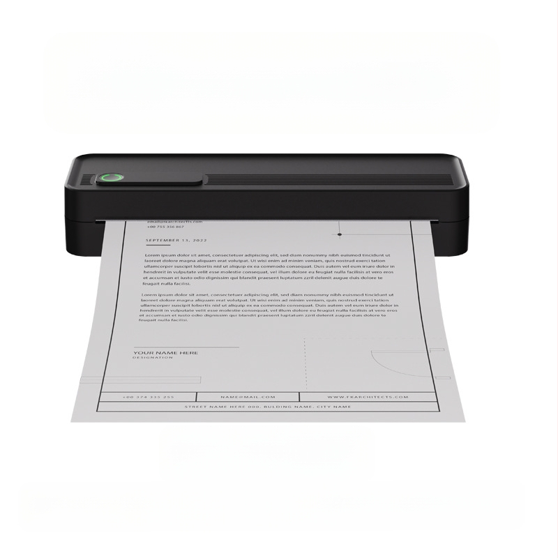 A4-printer koduseks kasutamiseks Väike traadita Bluetooth-kaasaskantav pihuarvuti A4 tindivaba termoprinter koduseks kasutamiseks Ühendatud mobiiltelefoniga